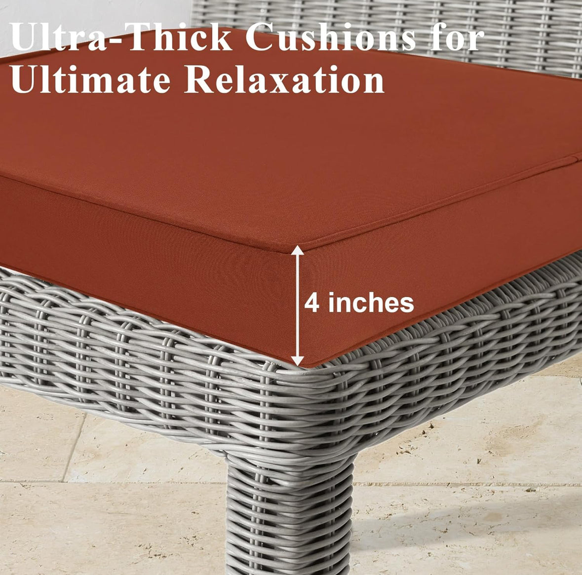 24"*24"*4" Outdoor Waterproof Patio Furniture Cushions Set of 2