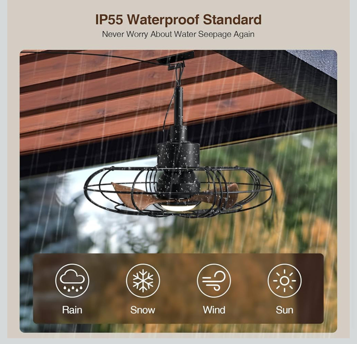 Outdoor Fan with light & remote