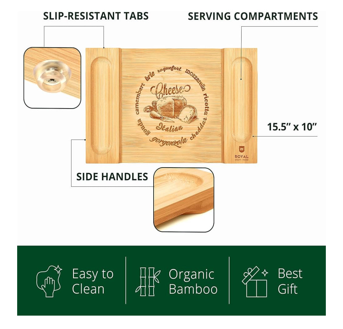 Bamboo Charcuterie Board 18*12