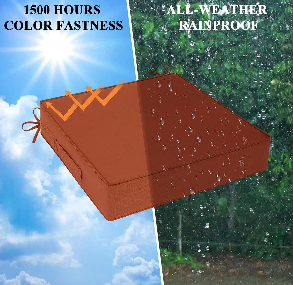 24"*24"*4" Outdoor Waterproof Patio Furniture Cushions Set of 2