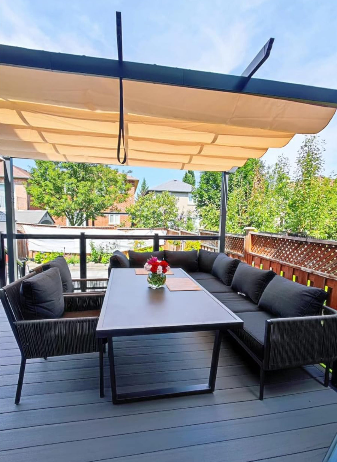 10*12 Retractable Shade Pergola