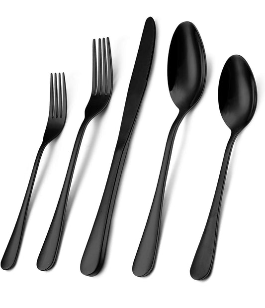 20pcs Black Cutlery Set
