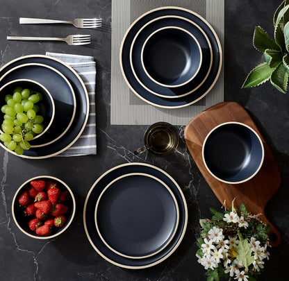 Melamine Outdoor Black 12pcs Dinnerware Set