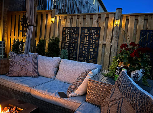 4 Pack Solar wall/deck sconces glass