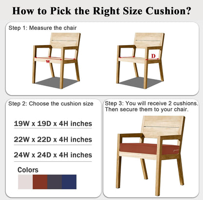 24"*24"*4" Outdoor Waterproof Patio Furniture Cushions Set of 2