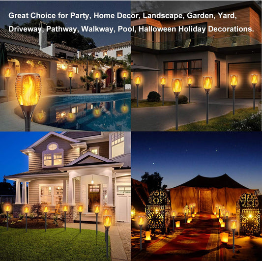 8 Pack Outdoor Solar Torch Lights