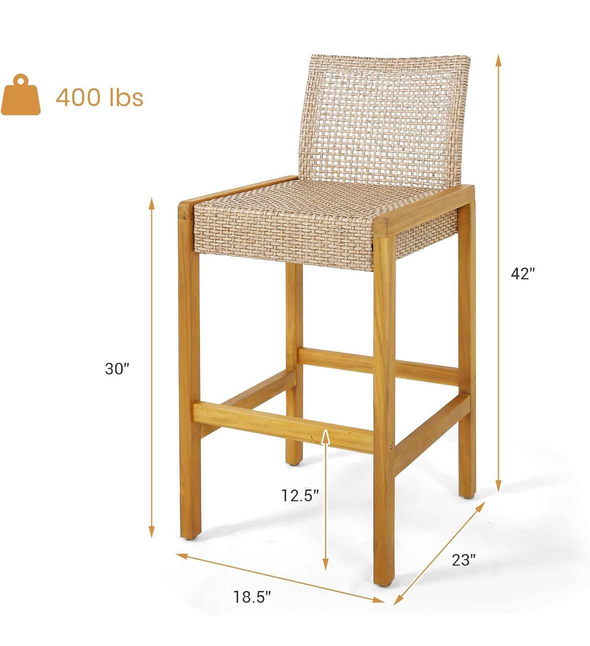Indoor/Outdoor Bar Stools Set of 2