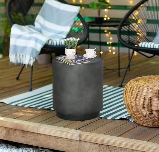 Concrete finish side table