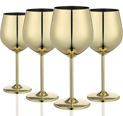 18oz Stainless Gold Wine Glass Set of 4