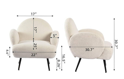 White Boucle Accent Chair