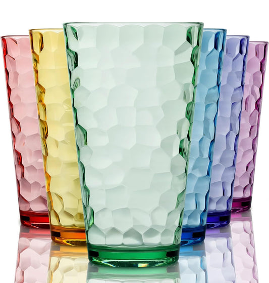 22oz Outdoor Coloured Hammered High Tumbler Set of 6
