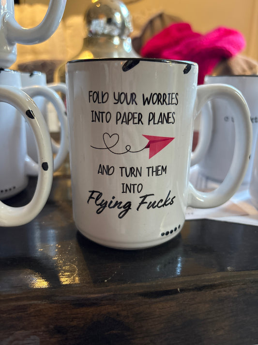 Flying F*cks - Mug: Cream / Rustic
