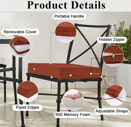 24"*24"*4" Outdoor Waterproof Patio Furniture Cushions Set of 2