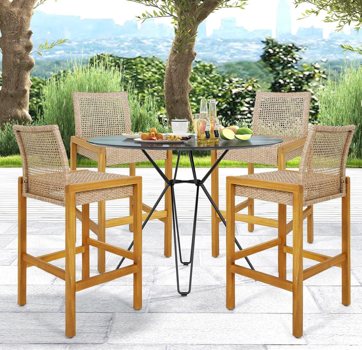 Indoor/Outdoor Bar Stools Set of 2