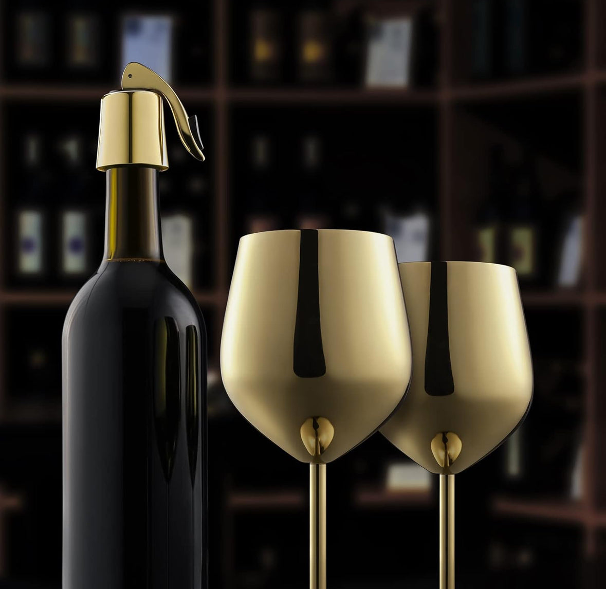 18oz Stainless Gold Wine Glass Set of 4