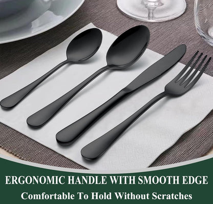 20pcs Black Cutlery Set