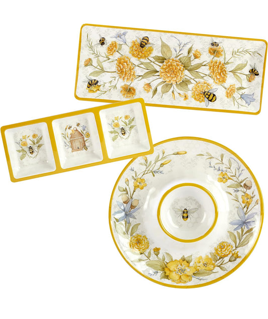 Melamine Bee Sweet 3 piece Serving Set